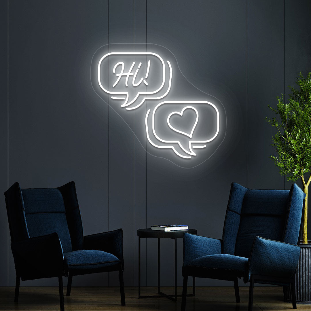 Hi Text Message Neon Sign | Warmwhite