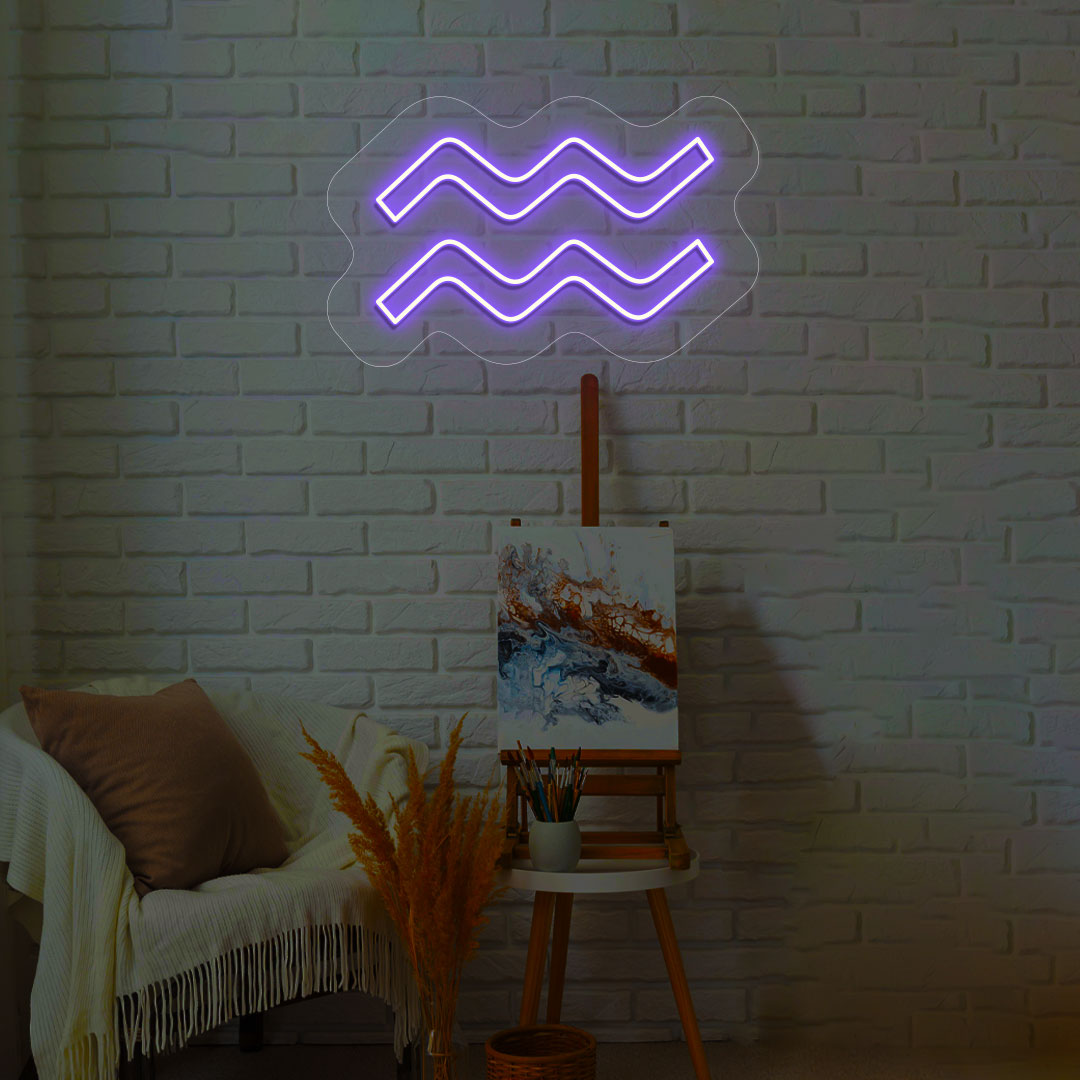 Aquarius Zodiac Neon Sign | CNUS014082 | Purple