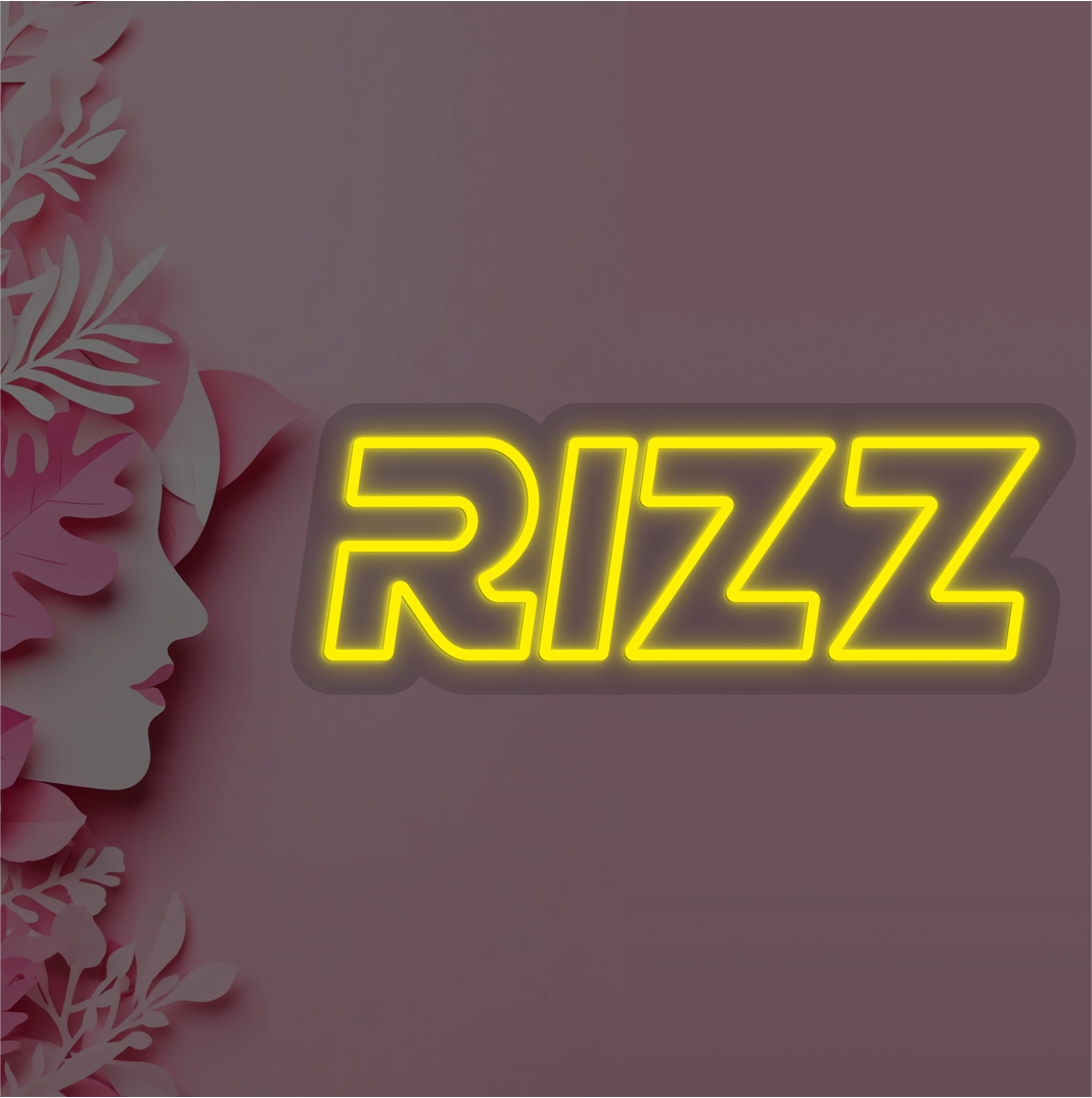 RIZZ Neon Sign | Yellow