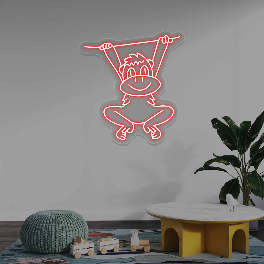 Swinging Monkey Neon Sign | Red