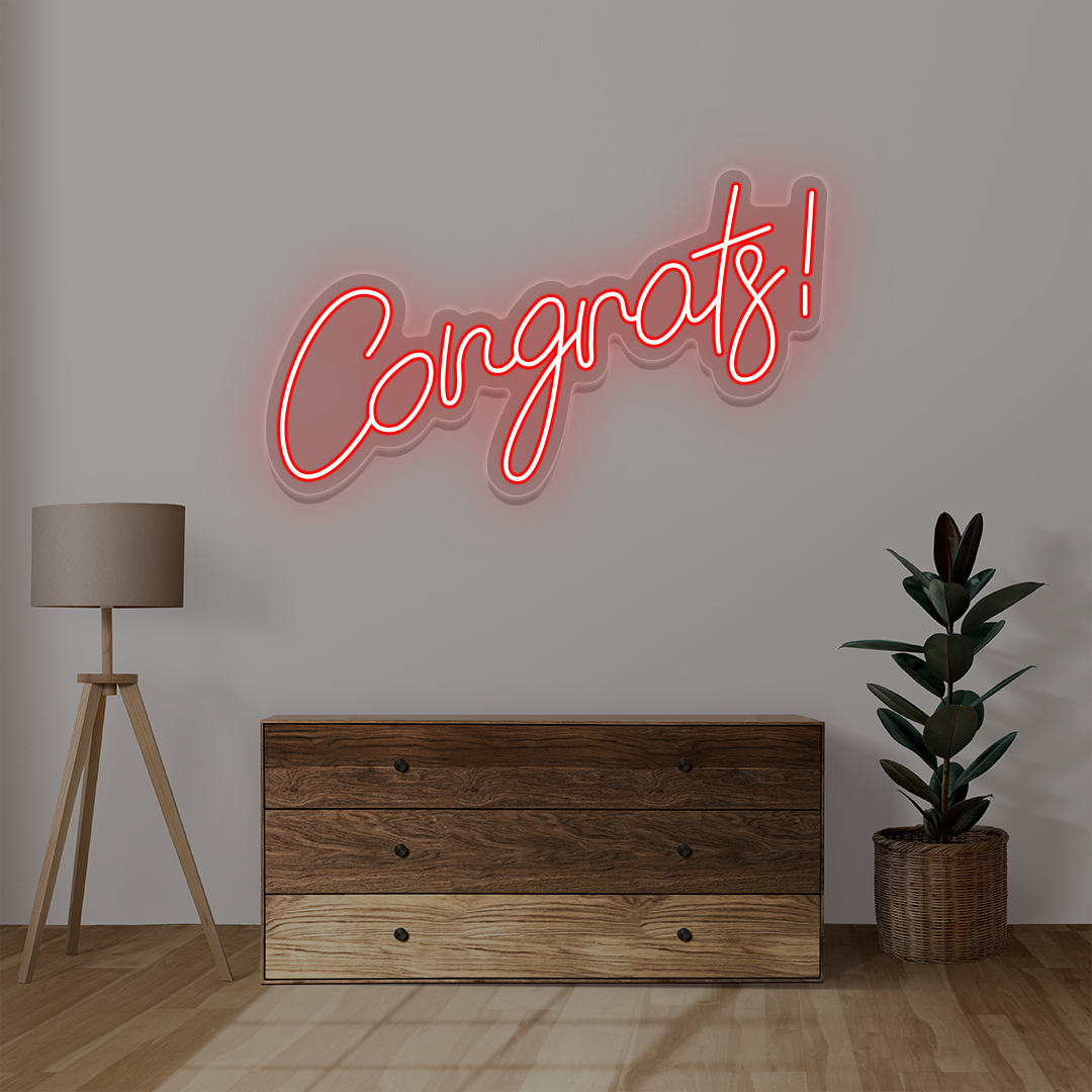 Congrats Neon Sign | Red