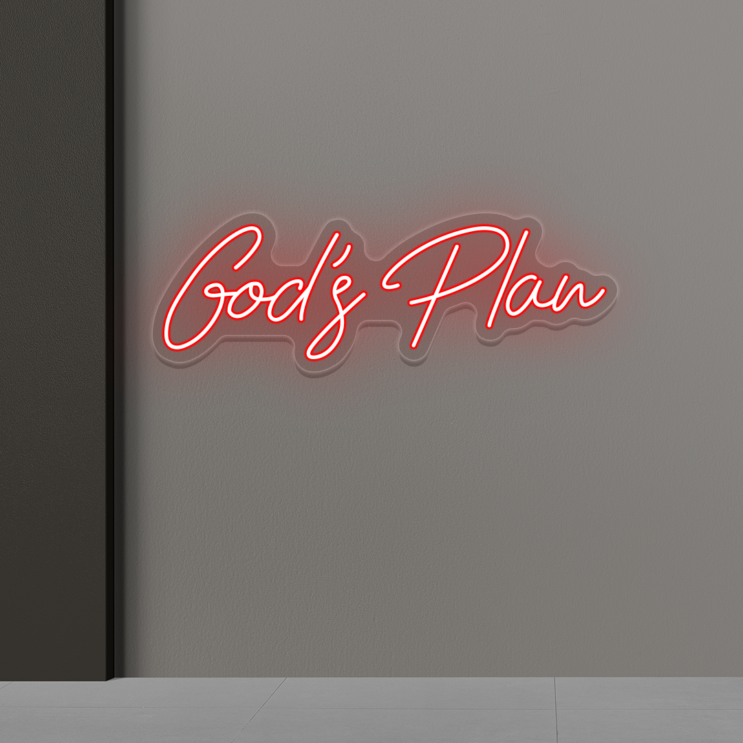 God's Plan Neon Sign | Red