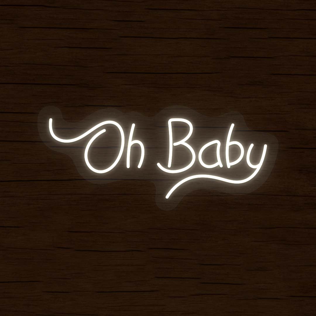 Oh Baby Neon Sign | White