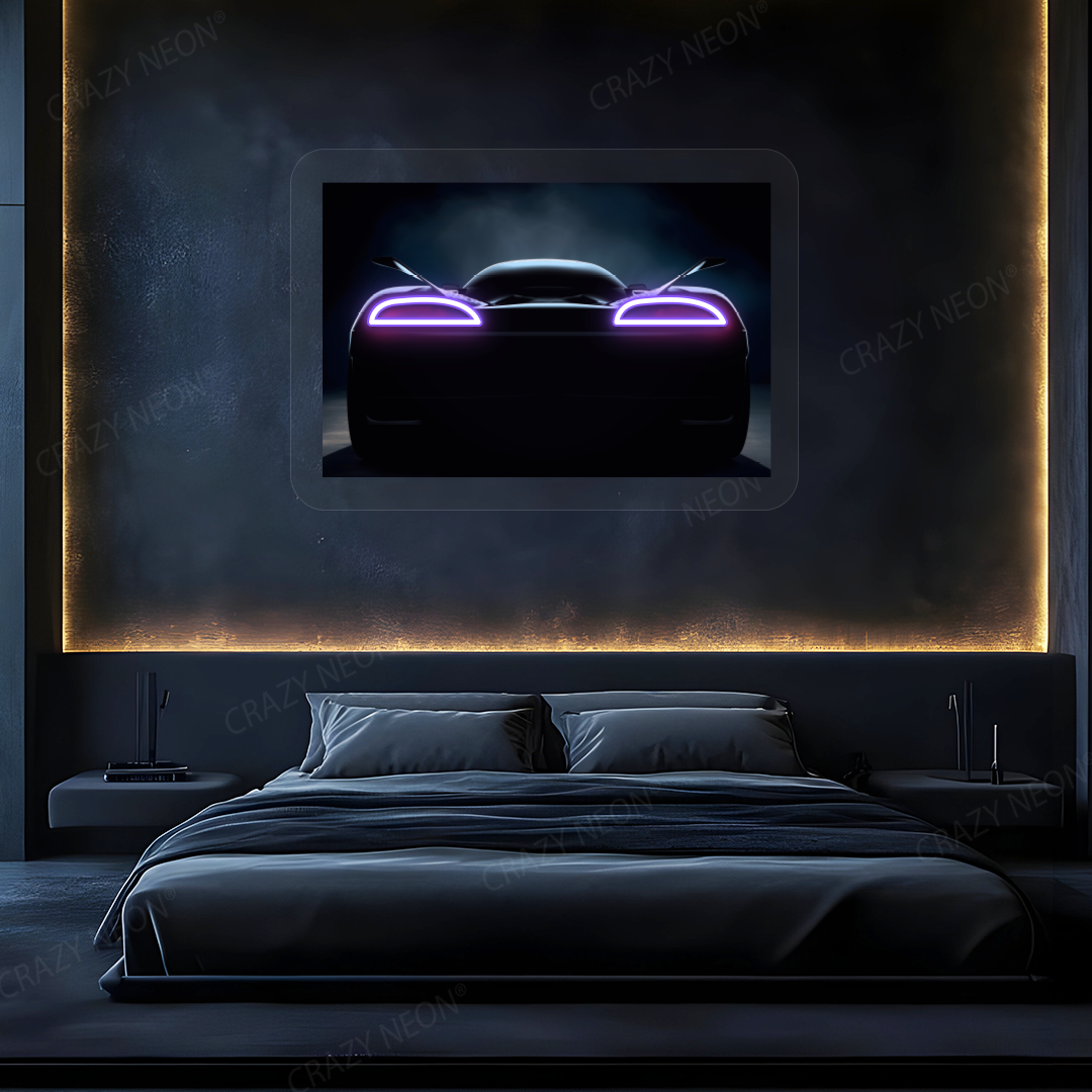 Backlight Glow Hypercar Neon Artwork | Purple