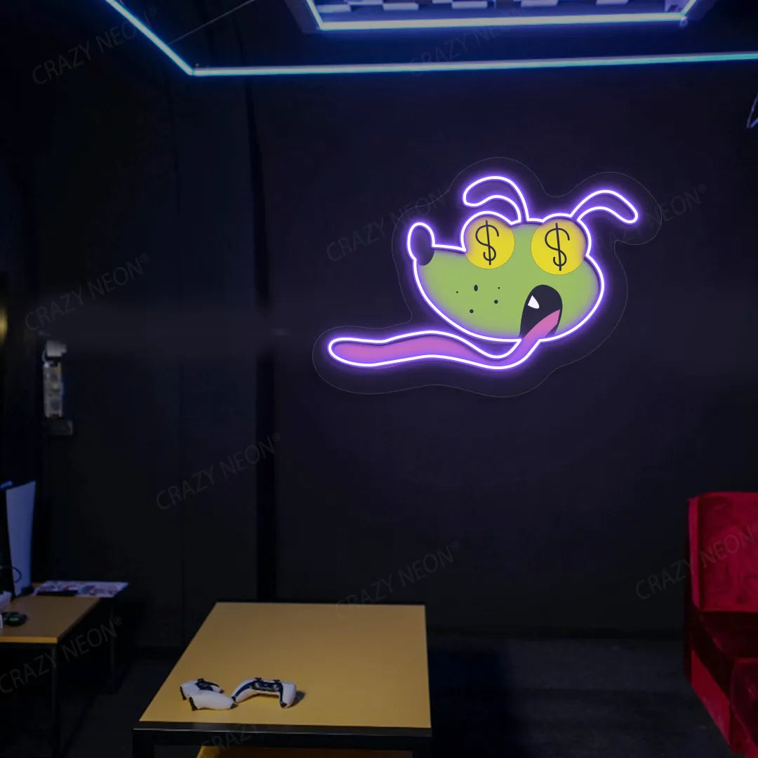 Money Hound Neon Artwork | Purple