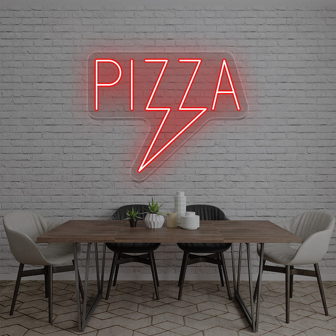 Pizza Bolt Neon Sign | Red