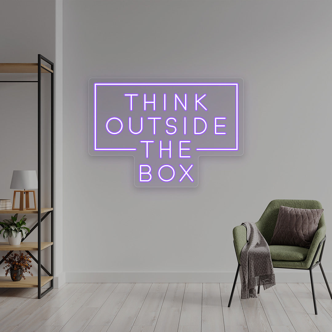 Think Outside The Box Neon Sign | Purple