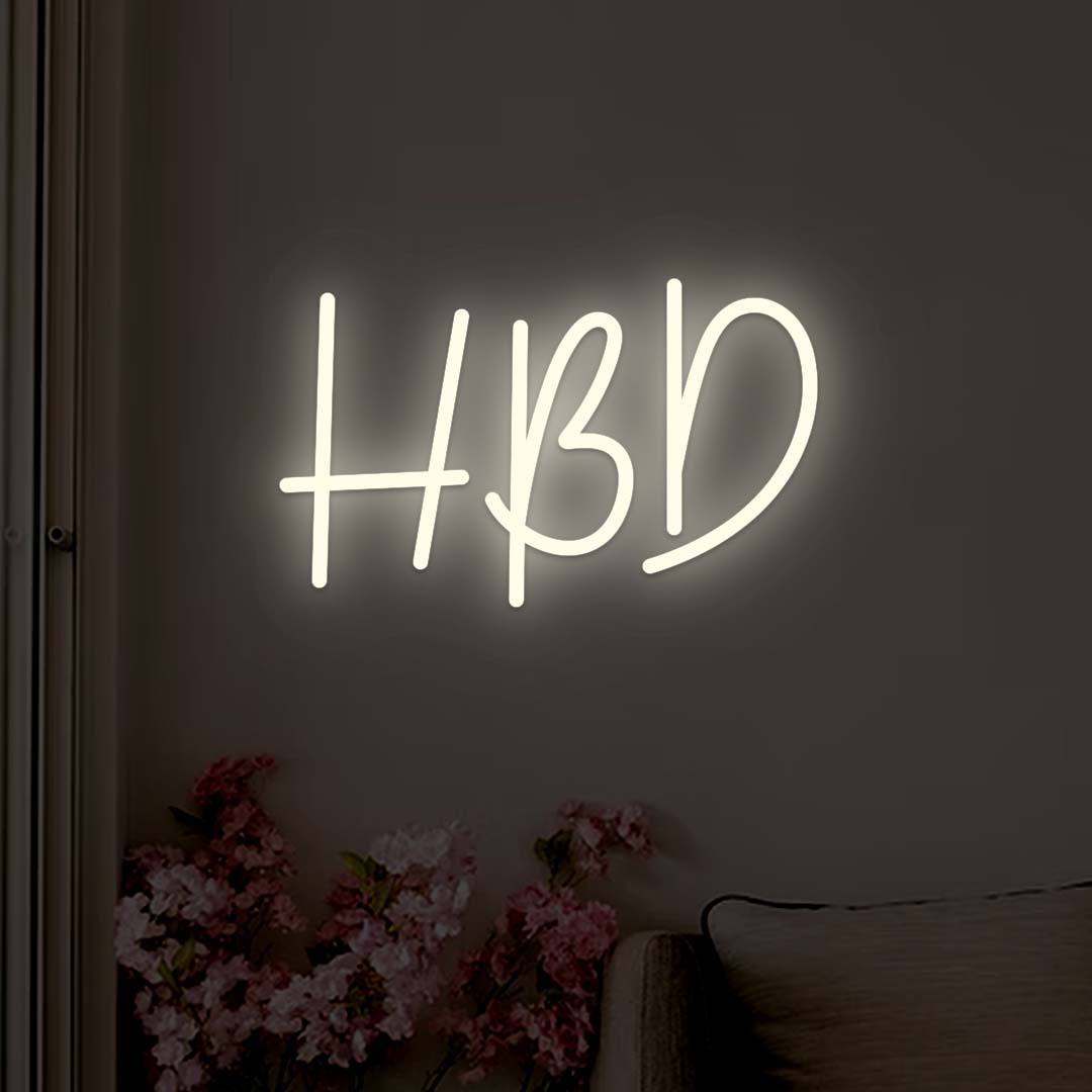 Happy Birthday Neon Sign | White