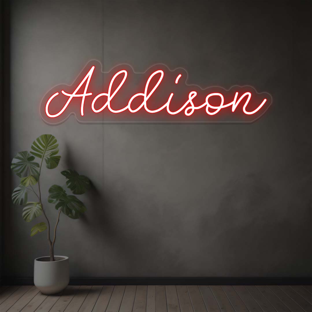 Addison Name Neon Sign | Red