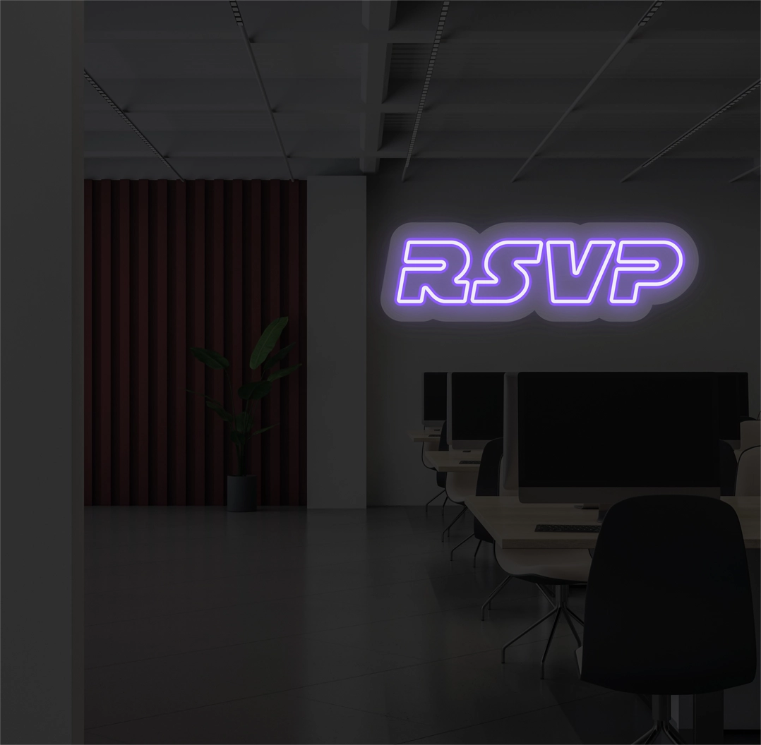 RSVP Neon Sign | Purple
