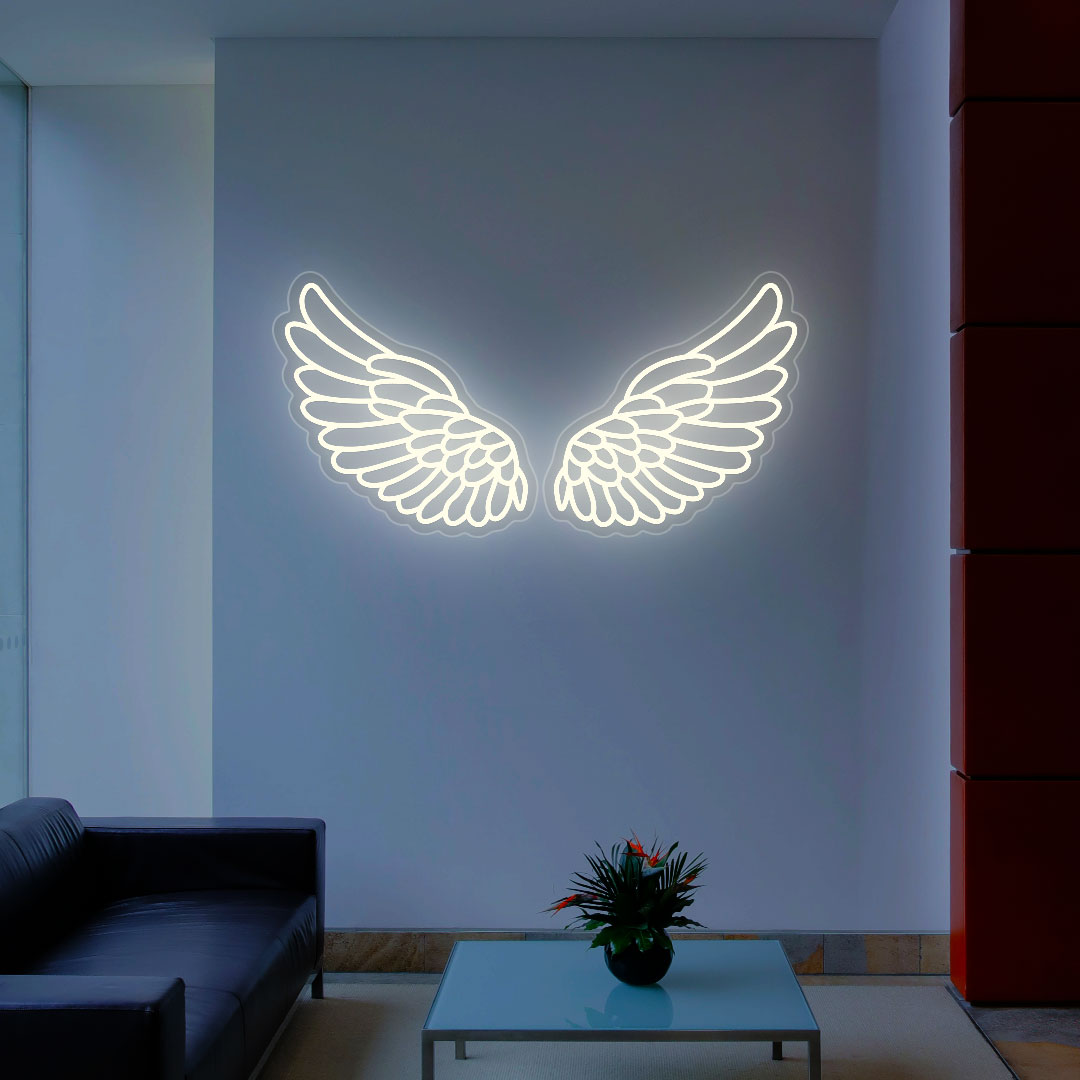 ArchAngel Wings Neon Sign | Warm white