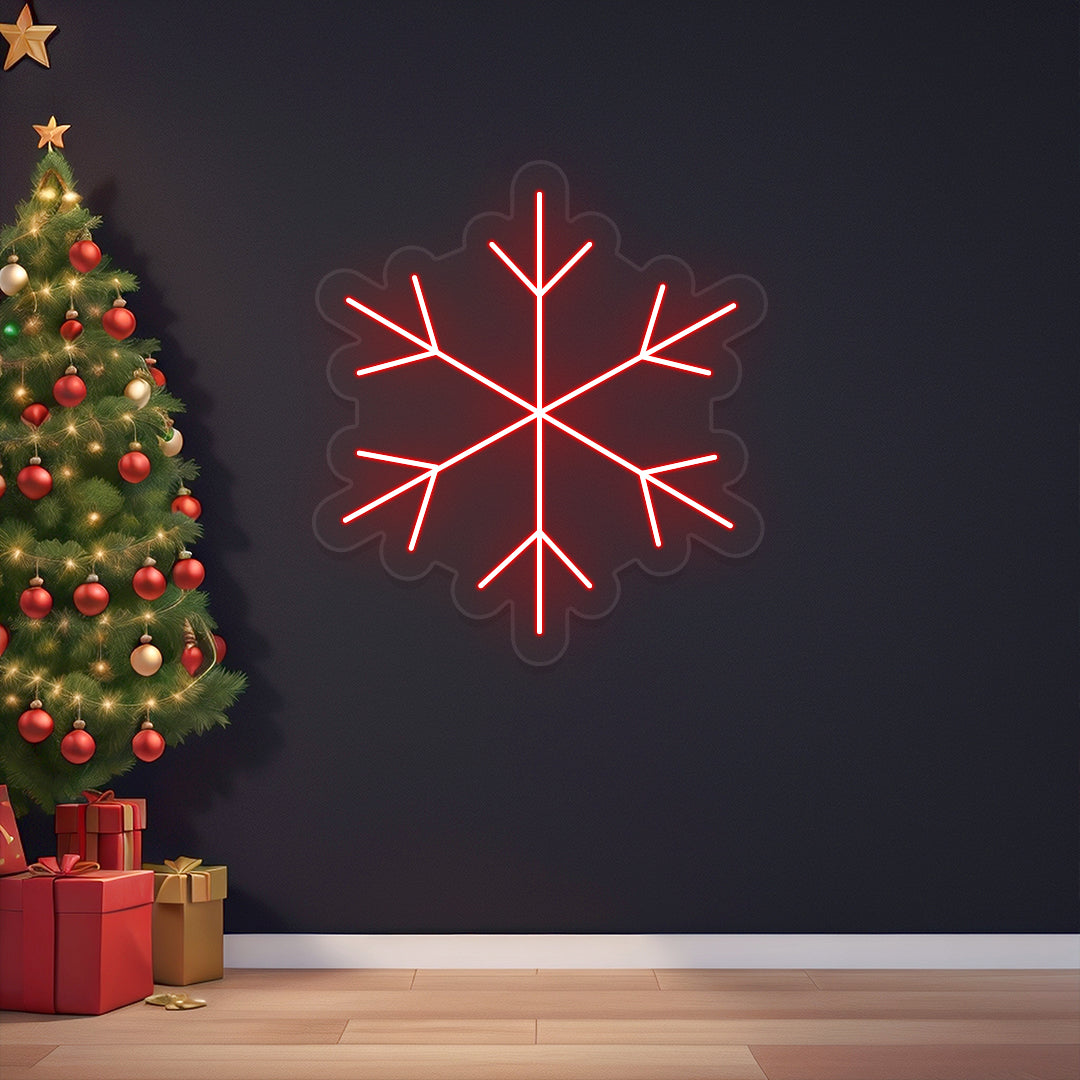 Snow Flake Neon Sign | Red