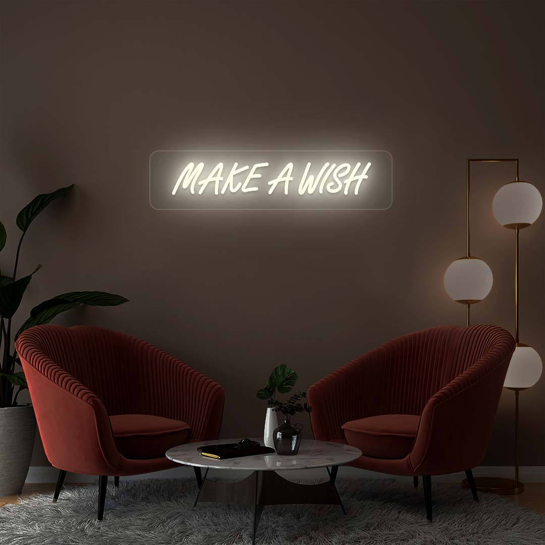 Make A Wish Neon Sign | White
