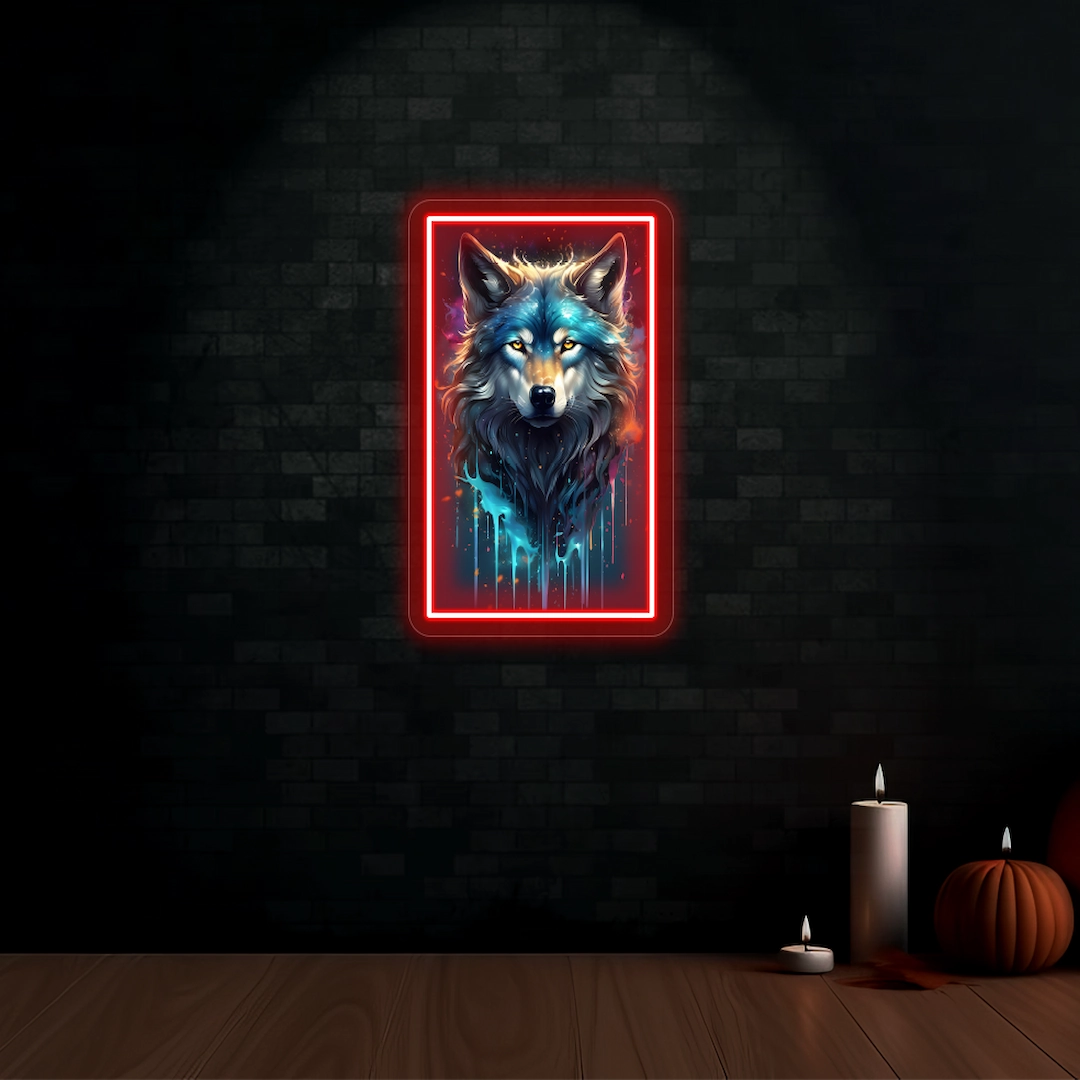 Wolf Neon Artwork