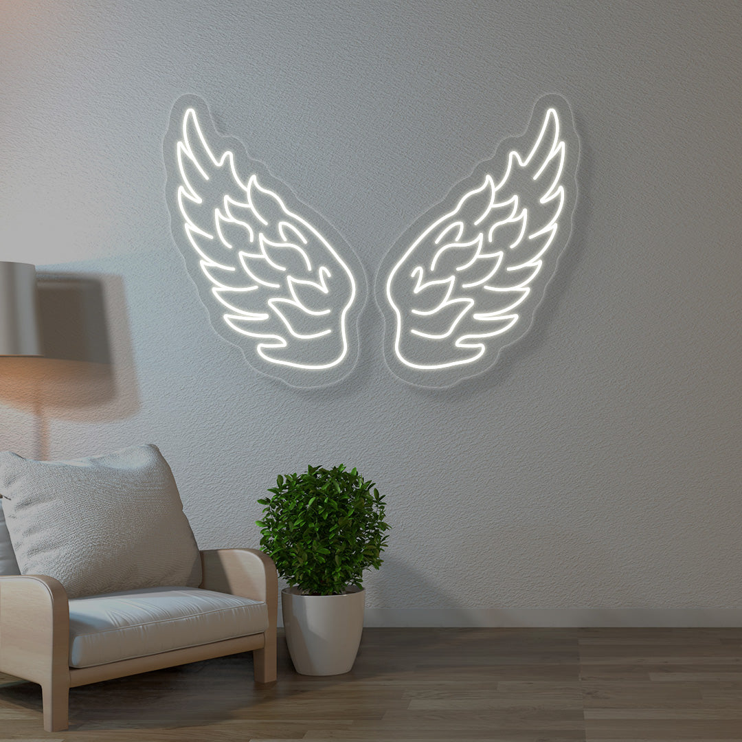 Angel Wings Neon Sign |Warmwhite