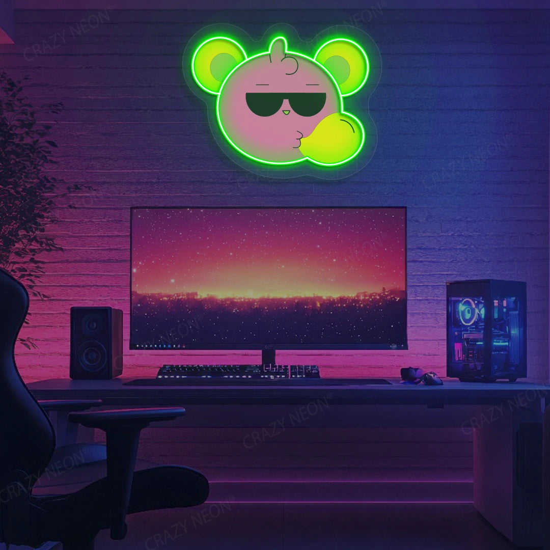Slay Bear Neon Artwork | Green