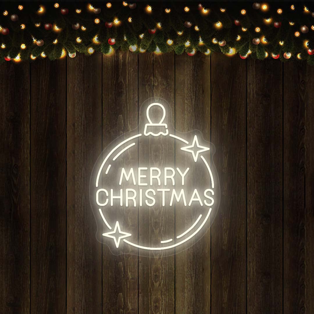 Merry Christmas Neon Sign | White