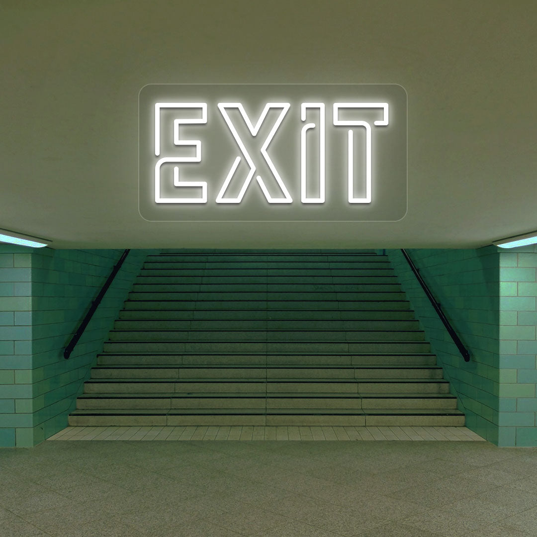 Exit Neon Sign | White
