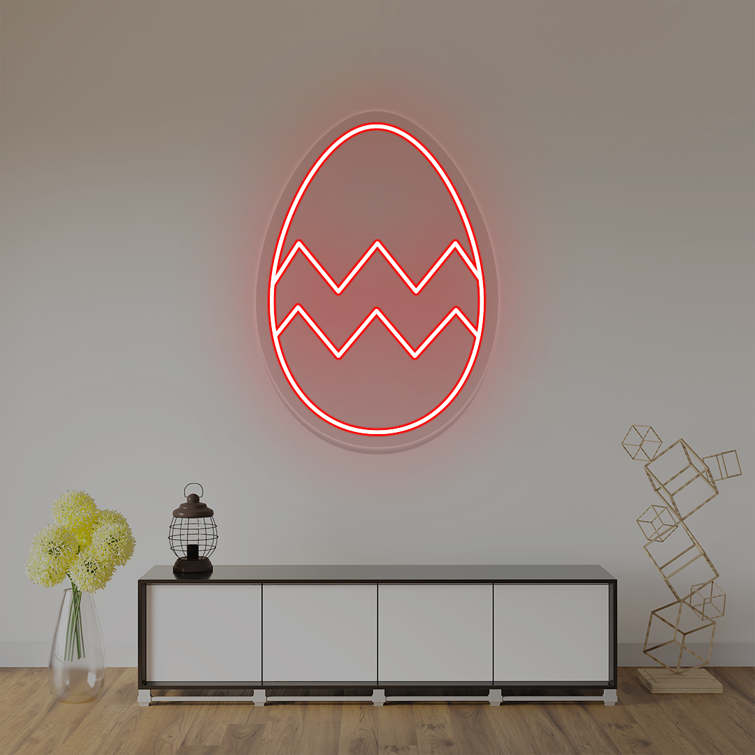 Red Easter egg neon sign wall art