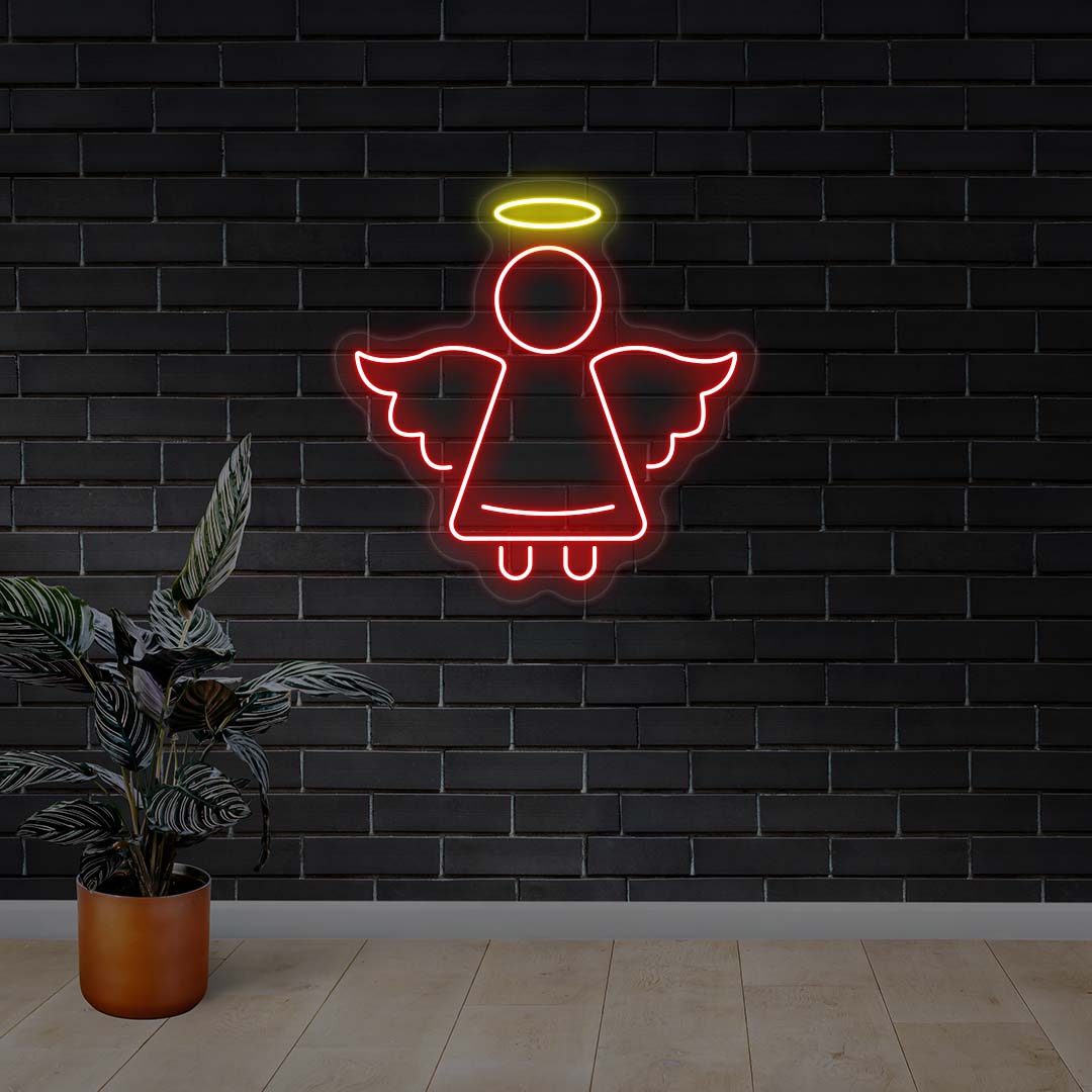 Christmas Angel Neon Sign | Red