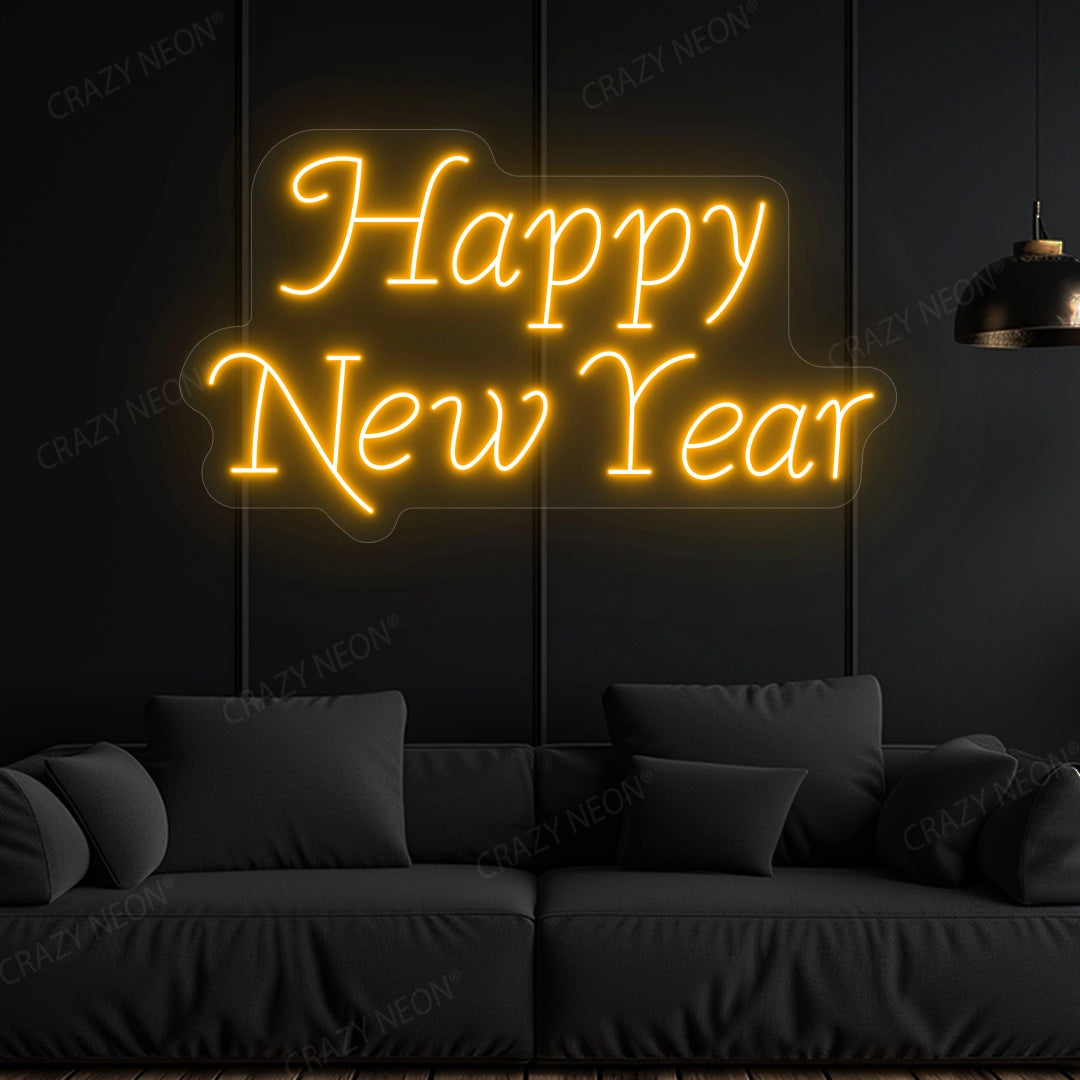 Happy New Year Neon Sign | Orange