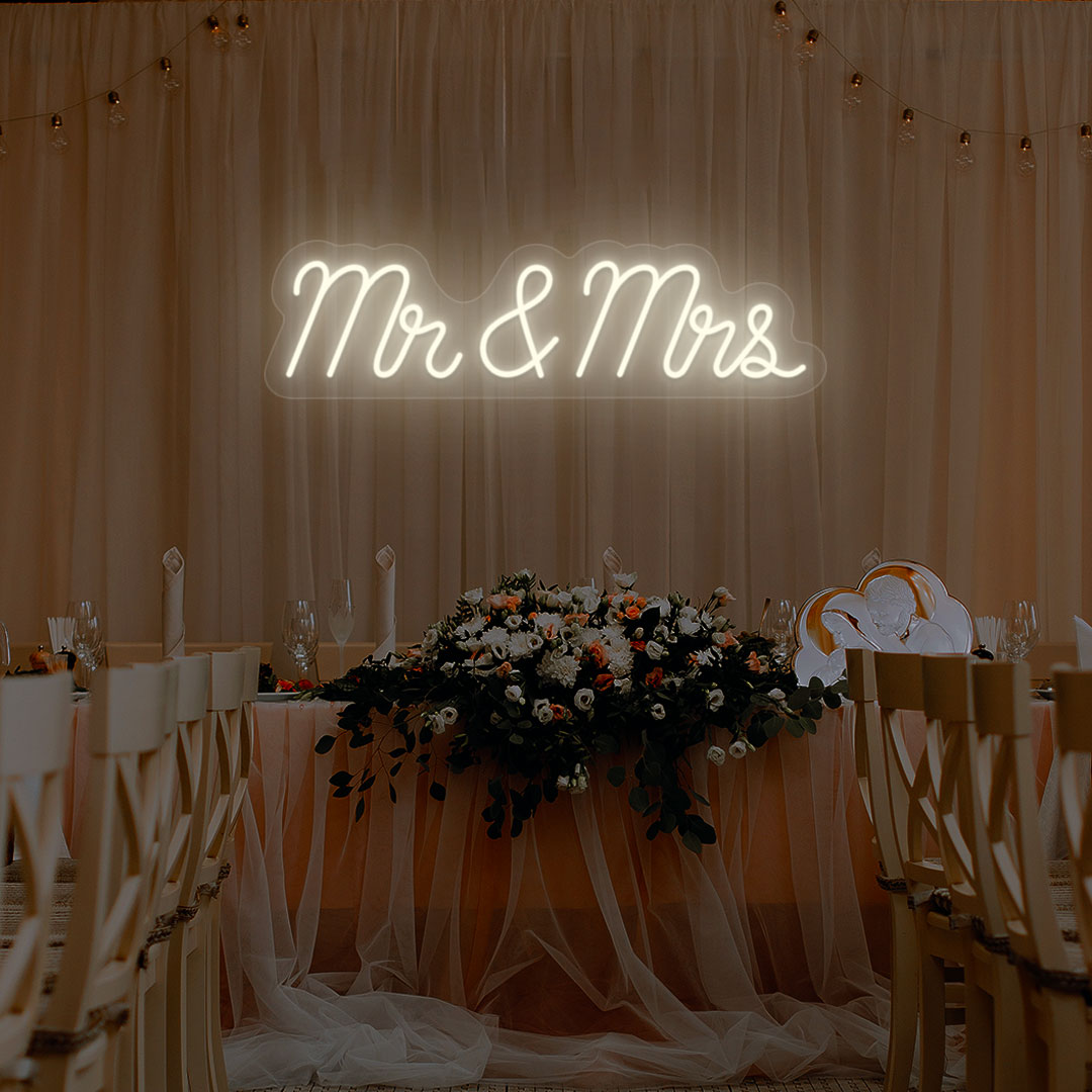 Mr & Mrs Neon Sign | Warm White