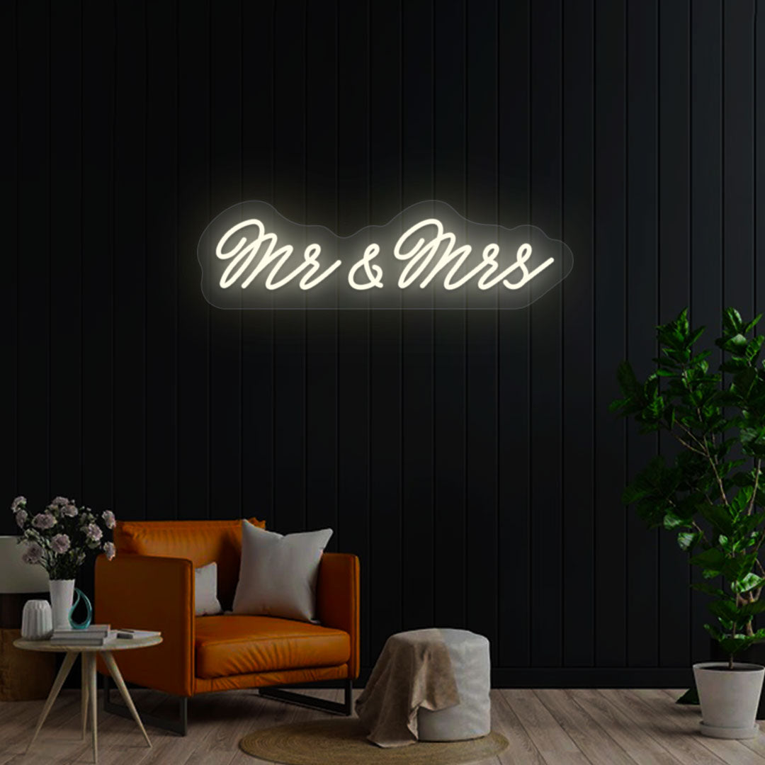 Mr & Mrs Neon Sign | Warm White