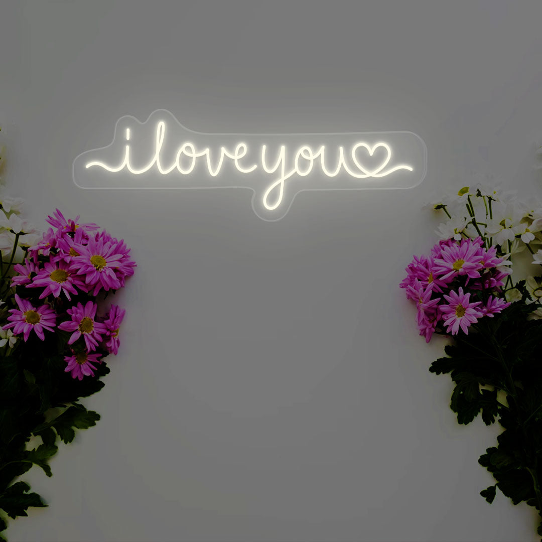 I Love You Neon Sign | White