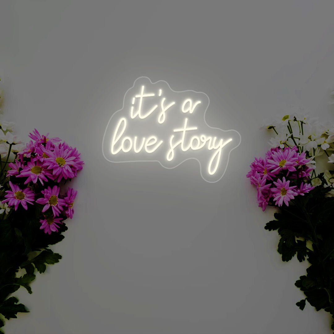 It's A Love Story Neon Sign