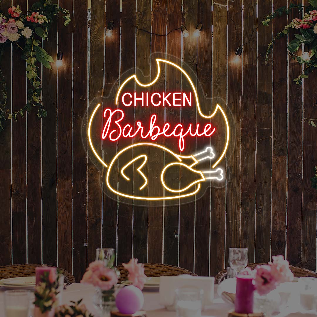Thanksgiving Chicken Barbeque - Multicolor Neon Sign
