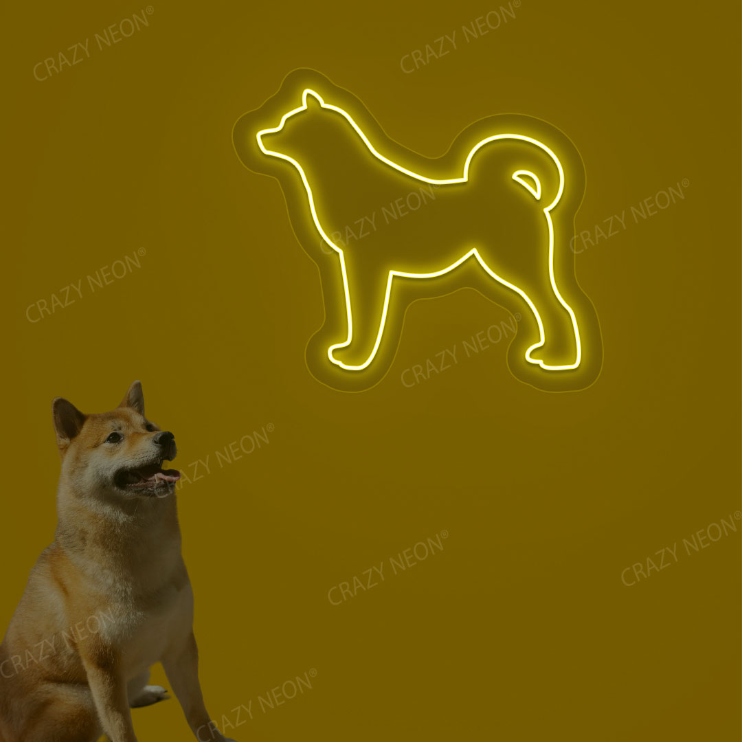 Shiba Inu Dog Neon Sign | Yellow