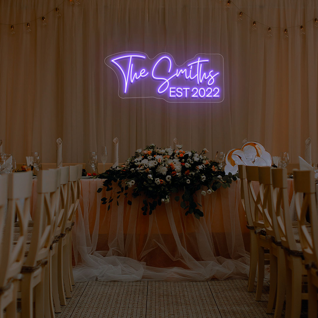 Personalized Last Name Neon Sign With Est Year