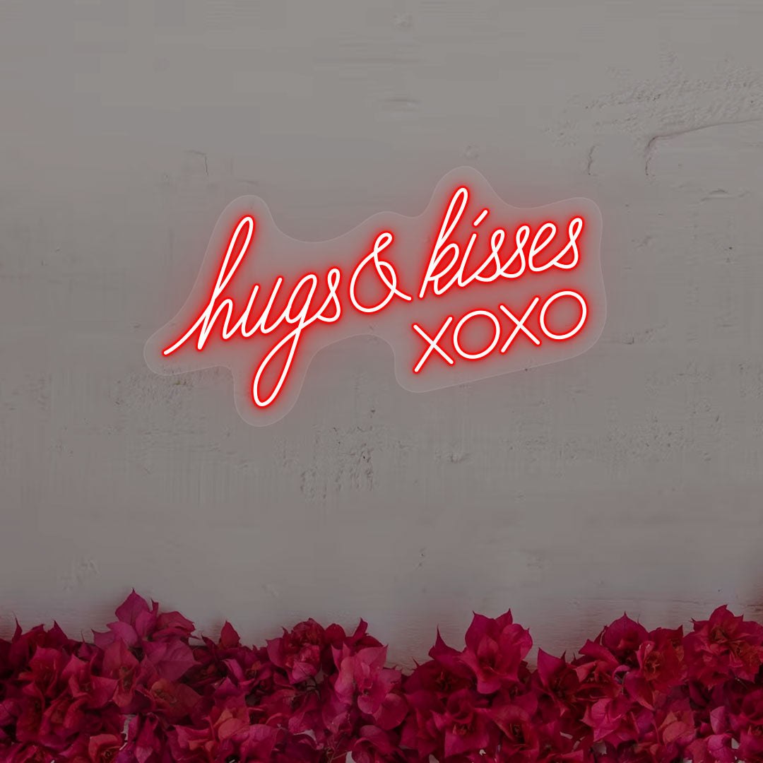 Hugs And Kisses Xoxo Neon Sign | Red