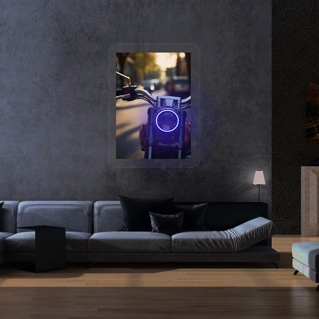 Halo Urban Moto Neon Artwork | Blue