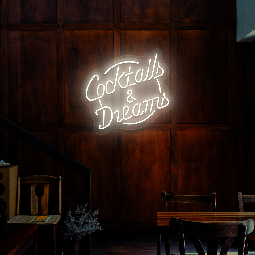 Cocktails and Dreams Neon Sign | WarmWhite