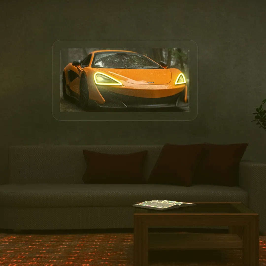 Orange Mc Supercar Headlight Neon Artwork | Yellow
