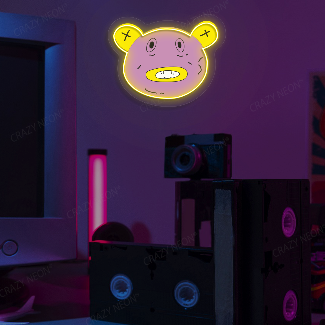 Drip Bear Neon Artwork | Yellow