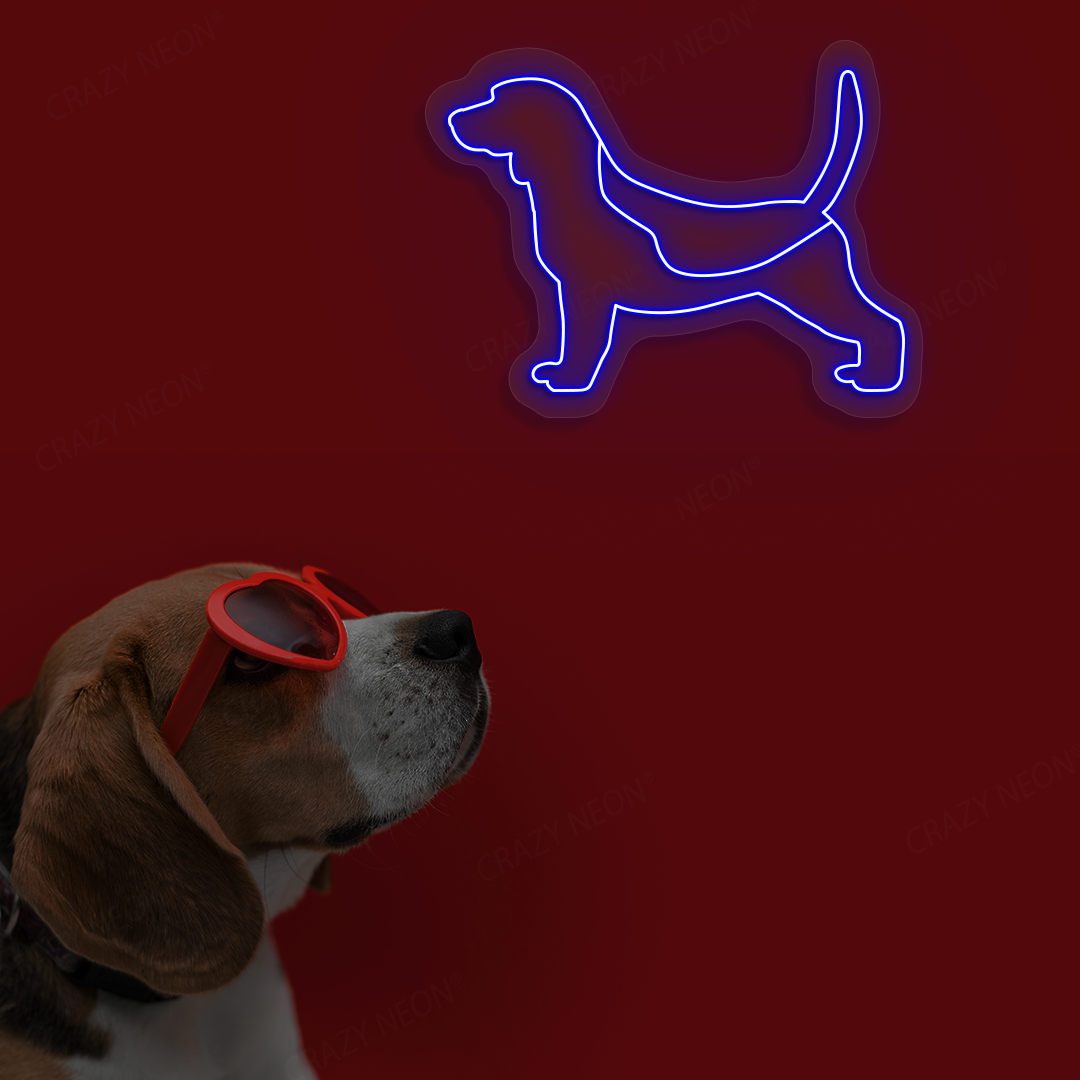Beagle LED Neon Sign | Blue