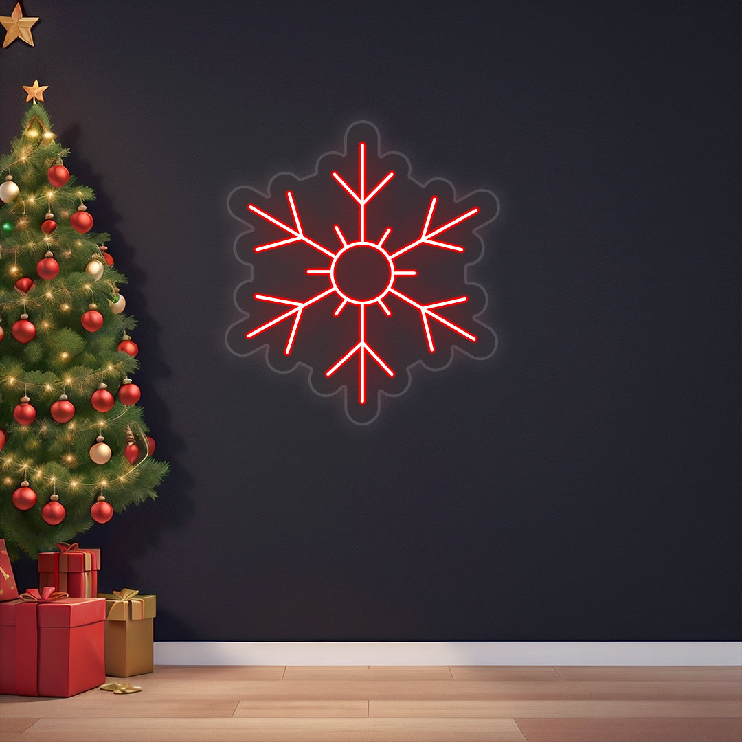 Snow Flake Neon Sign | Red