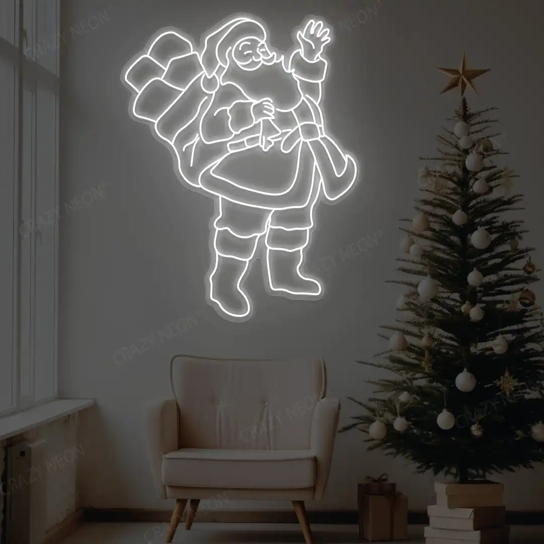 Waving Santa Neon Sign | Warmwhite