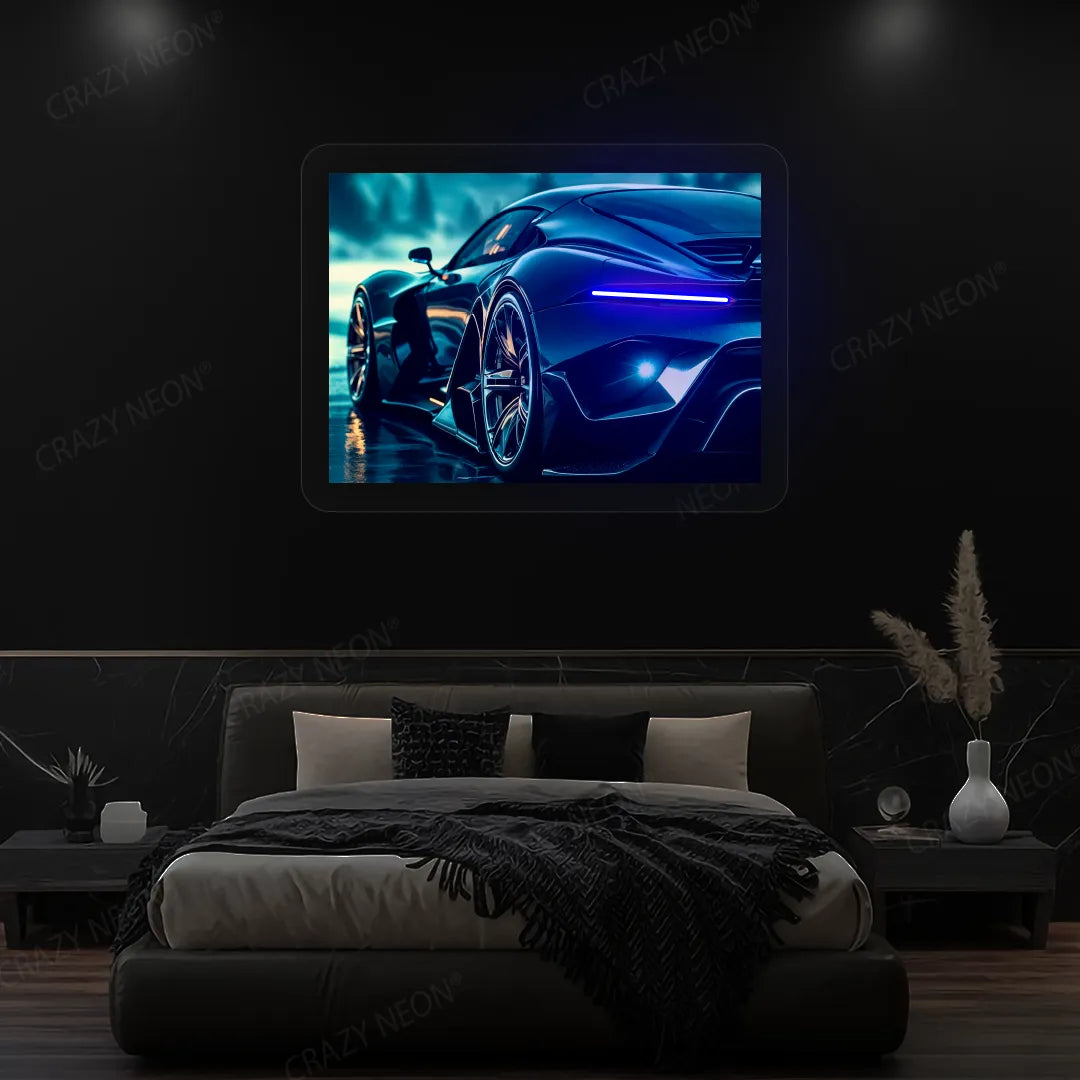 HyperSports Car Backlight Neon Artwork | Blue