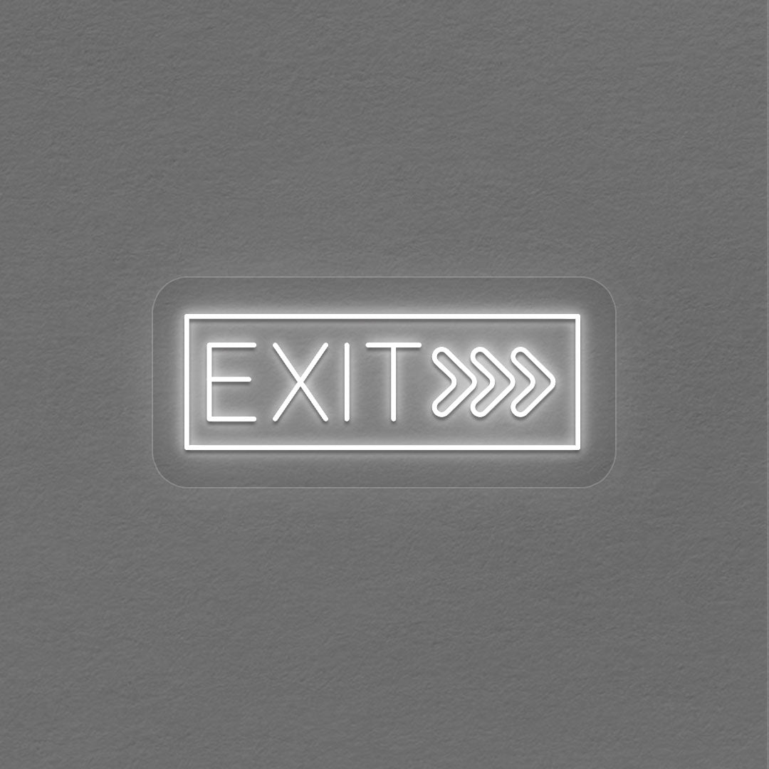 Exit With Arrow Neon Sign | Warmwhite