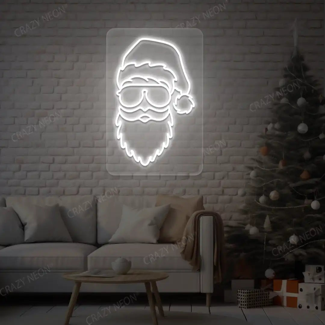 Cool Santa Neon Sign | White