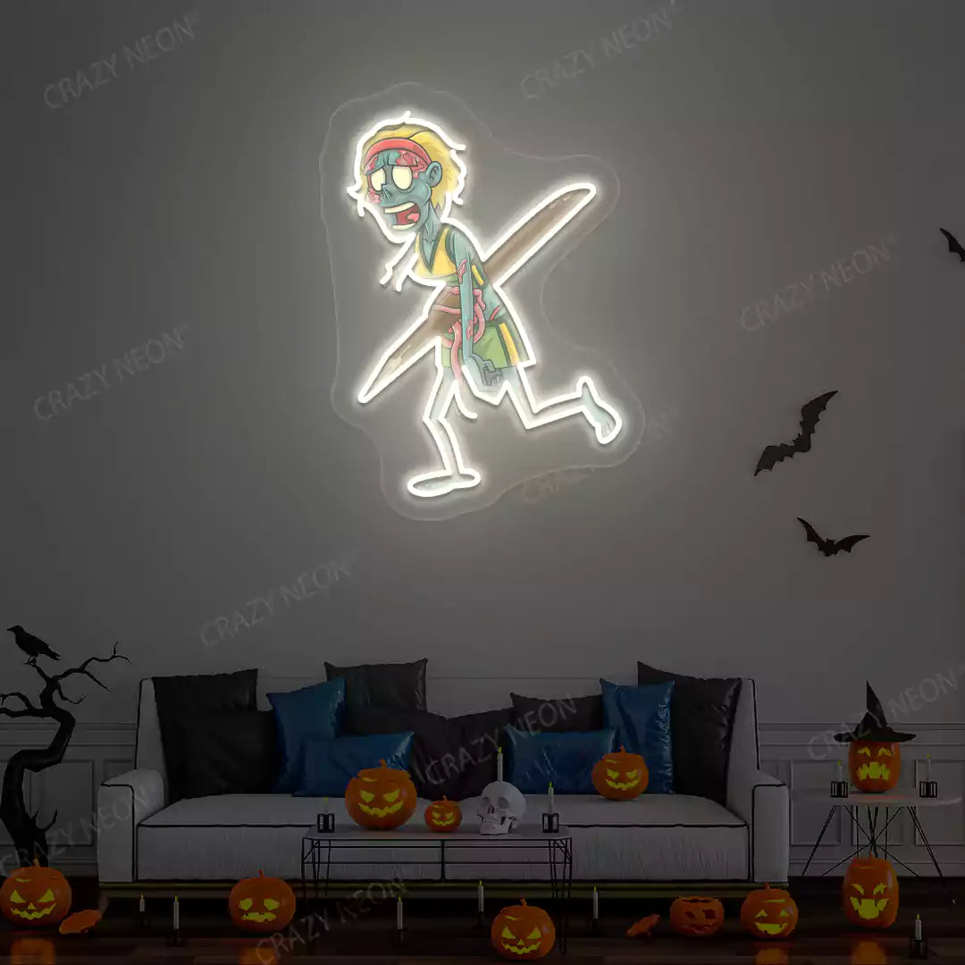 Impaled Zombie Neon Artwork | Warmwhite