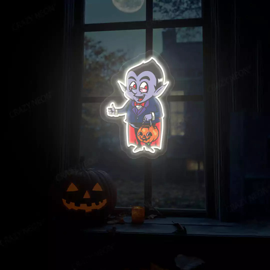 Trick-or-Treat Vampire Neon Artwork | Warmwhite
