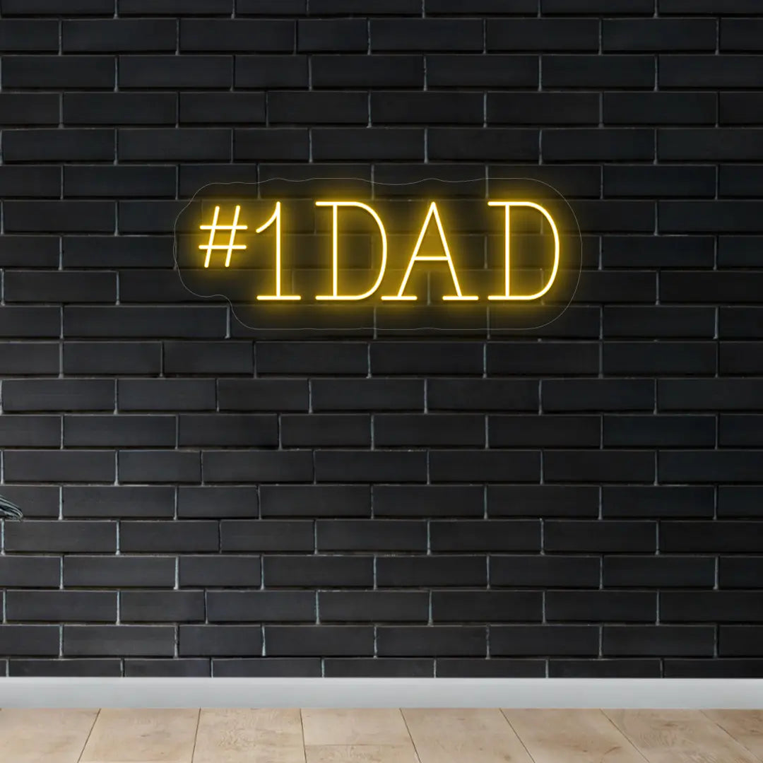 #1 DAD LED Neon Sign | Orange