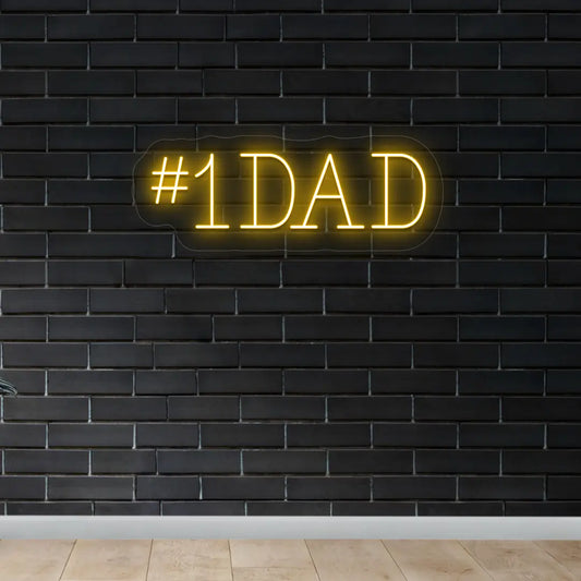 #1 DAD LED Neon Sign | Orange