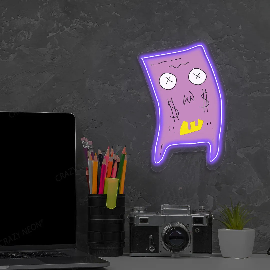 Money Mood Neon Artwork | Purple