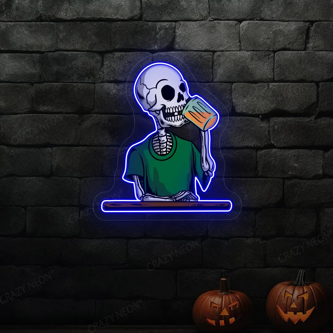 Skeleton Neon Sign | Blue