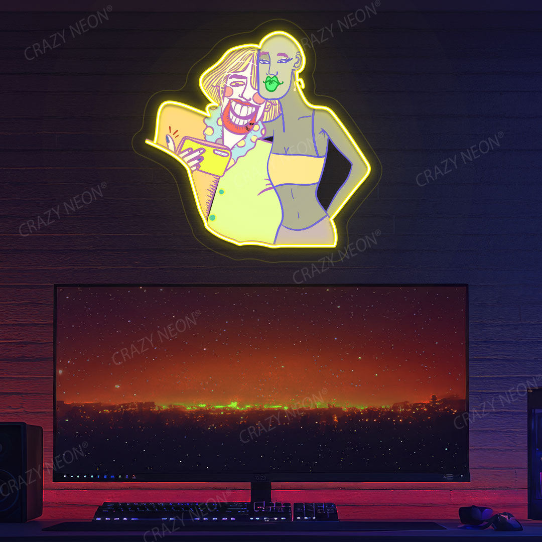 Snap Moment Neon Artwork | Yellow